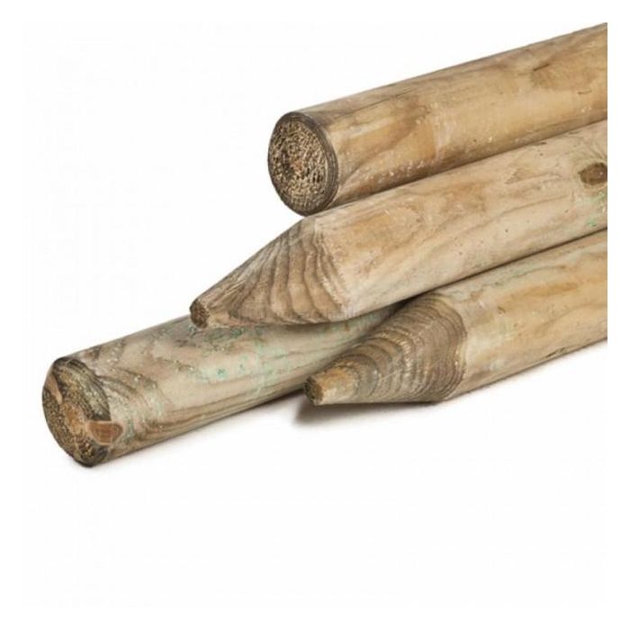 Paal rond geimpregneerd Grenen Dia 8 cm.