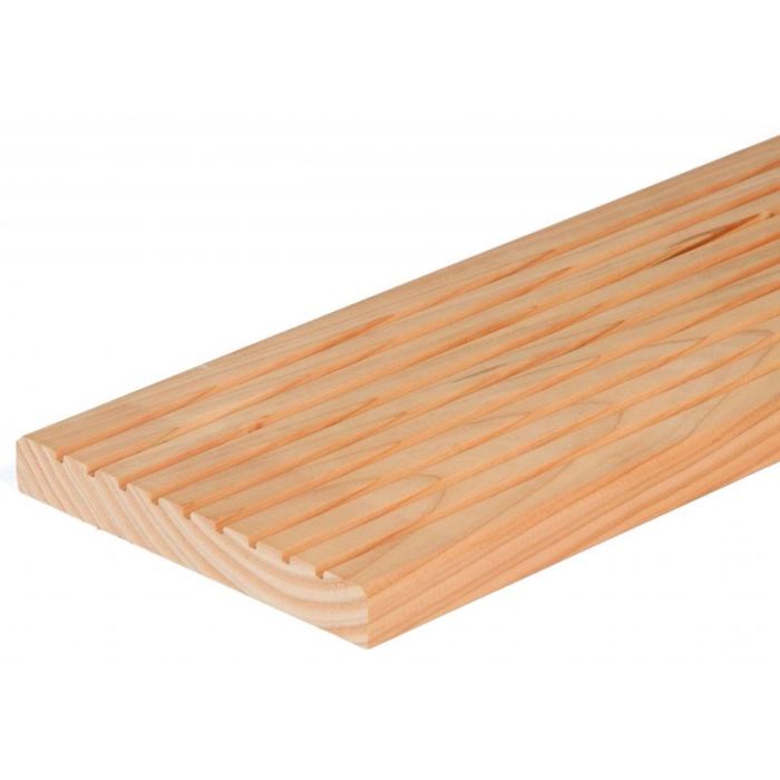 Vlonderplank Douglas 2.5x19x400 cm. glad/ribbel Extra brede uitvoering.