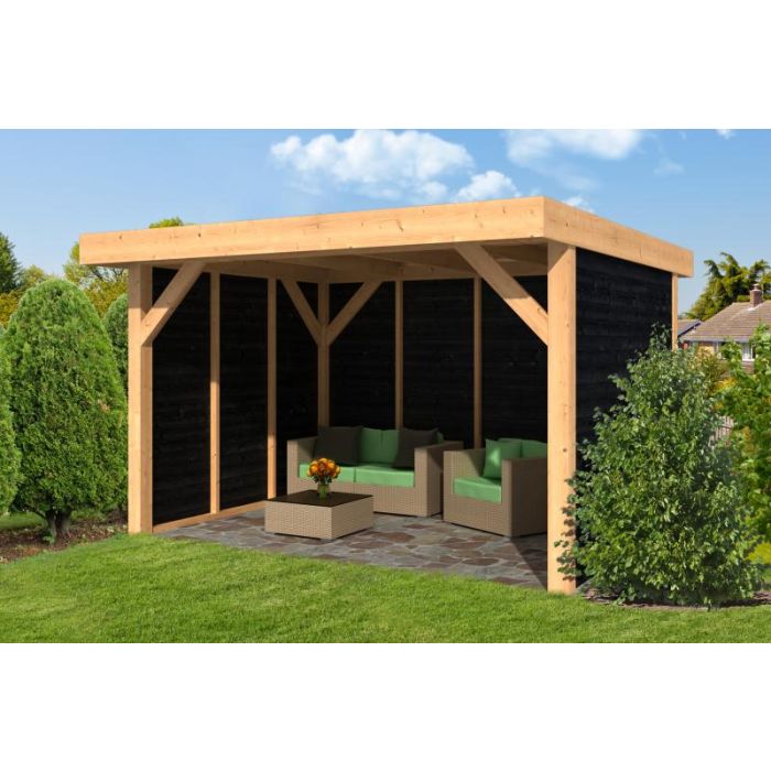 Lariks/Douglas DHZ Plat Dak Ommen Zweeds Rabat Zwart