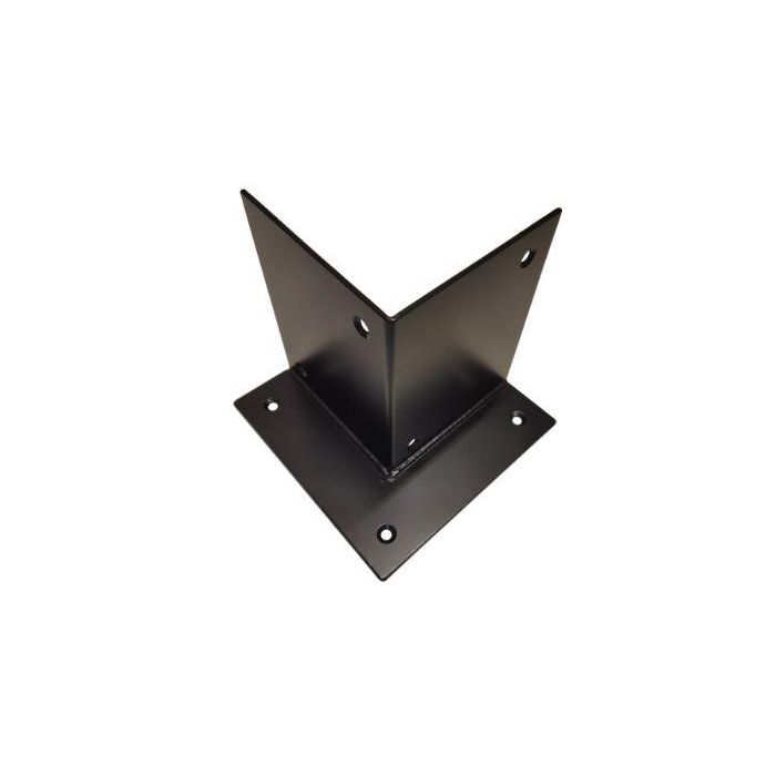 Paalhouder Voetstuk Zwart 115x115 mm. Voor palen 120-150mm.