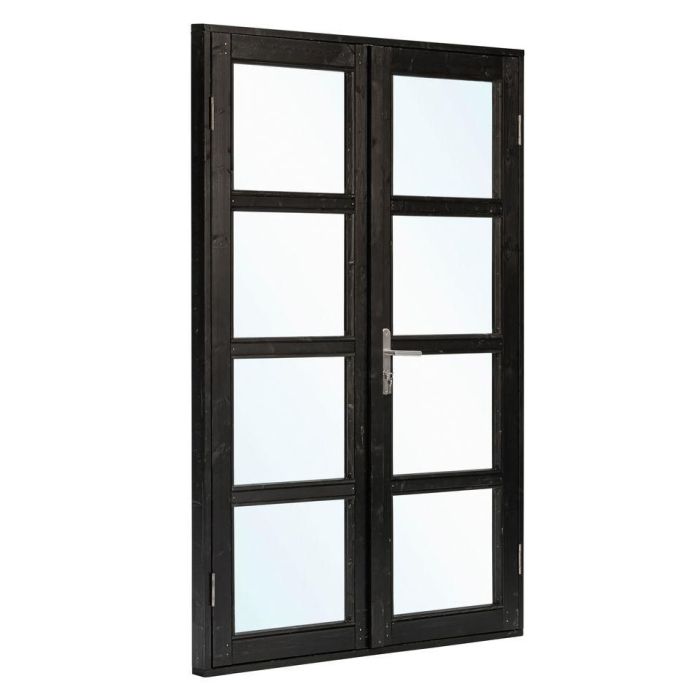 Deur Dubbel Met Raam Modern RS Vuren 145 x 210 CM Zwart