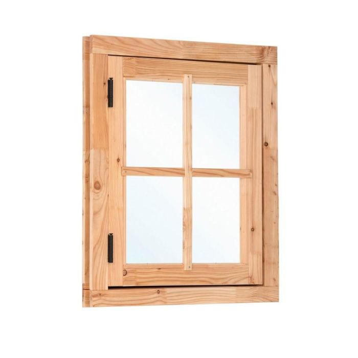 Douglas draairaam B776 x H946mm (buitenwerkse maat) incl. 2 soorten roedes, RVS 