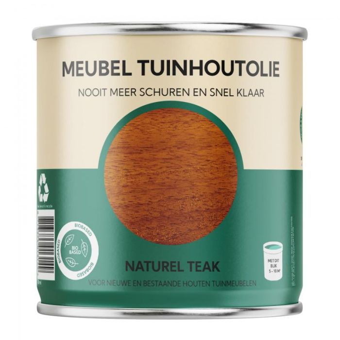 Bio-Based Olie. Meubel Tuinhoutolie. Naturel Teak. 750ML