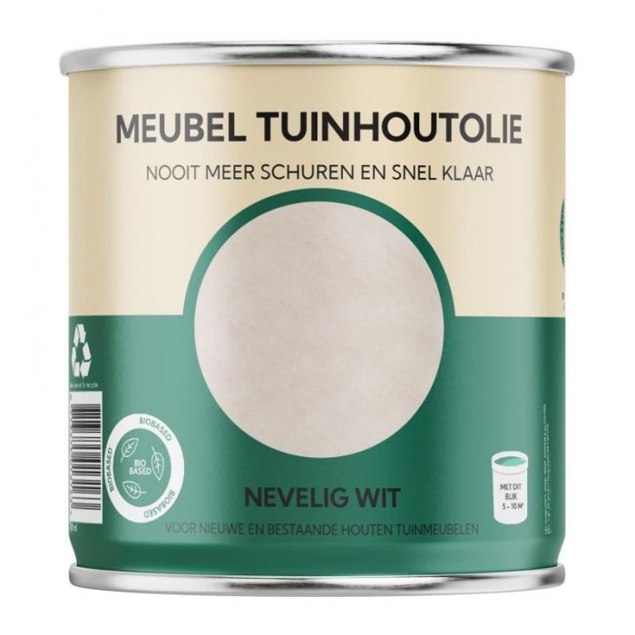 Bio-Based Olie. Meubel Tuinhoutolie. Nevelig Wit. 750ML