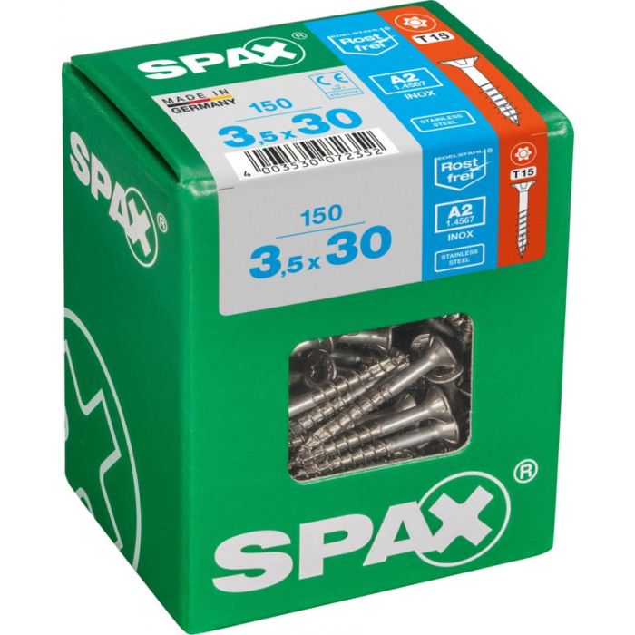 SPAX T-STAR plus A2 roestvrij 3,5x30 L 150 stuks