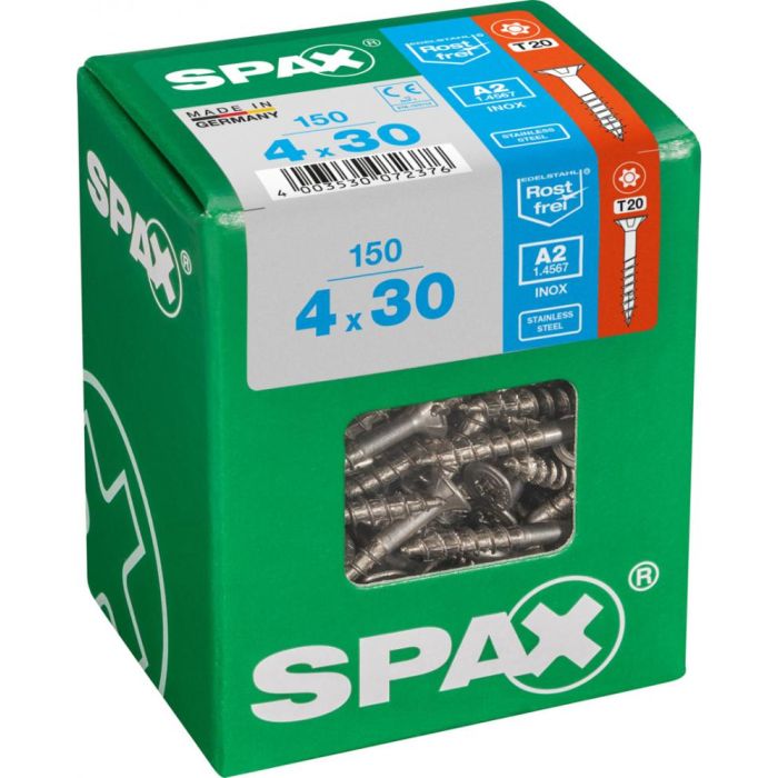 SPAX T-STAR plus A2 roestvrij 4x30 L 150 stuks