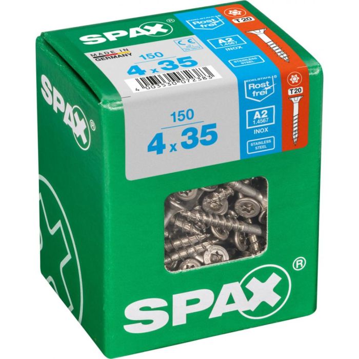 SPAX T-STAR plus A2 roestvrij 4x35 L 150 stuks