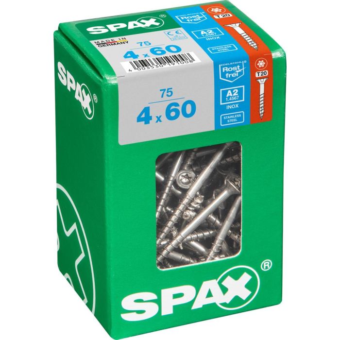 SPAX T-STAR plus A2 roestvrij 4x60 L 75 stuks