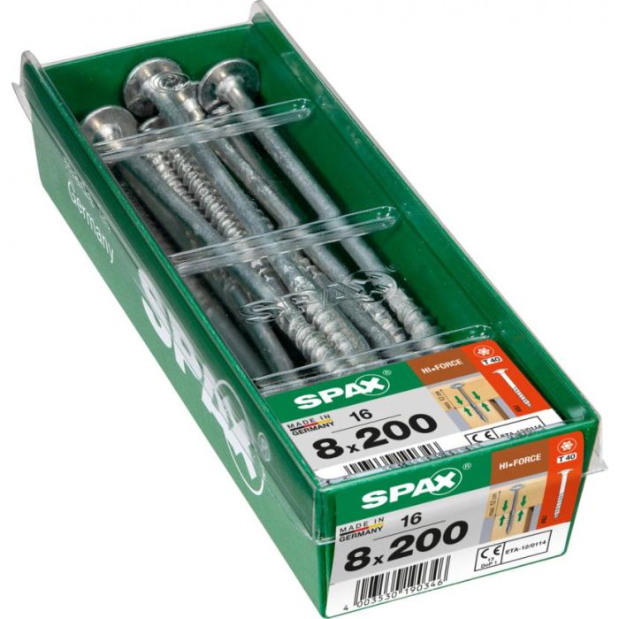 SPAX HI.FORCE WIROX 8x200 STK 16 stuks