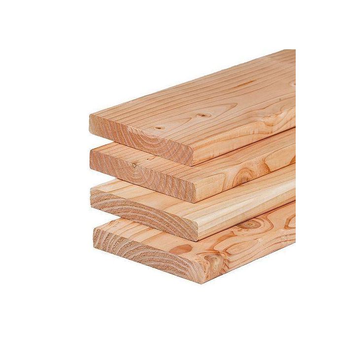Douglas rondom glad geschaafd 2.8x19.5x300 cm. Vlonderplank.