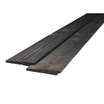 Potdekselplank Zwart gespoten 1.1-2.2x19.5 cm.