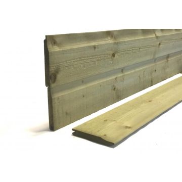 Rabat geimpregneerd Vuren 1.8x14.5 cm.  Fijnbezaagd versie.