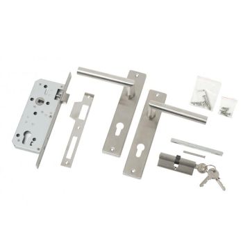 Cilinderslot inbouw RVS - met schilden.