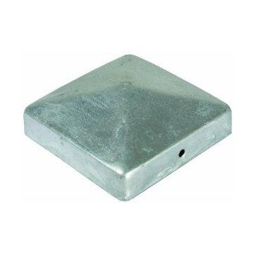 Afdekkap paal metaal Piramide 71 x 71 mm zink.