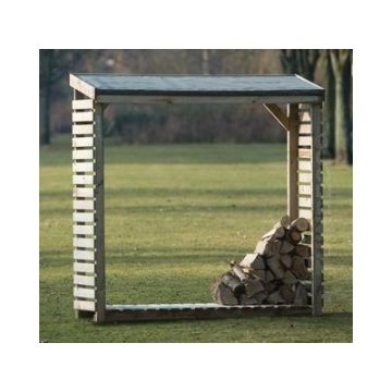 Openhaardhoutberging B180xD50xH180 cm.
