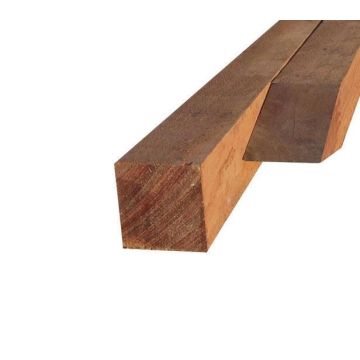Hardhout paal fijnbezaagd 6x6 cm.