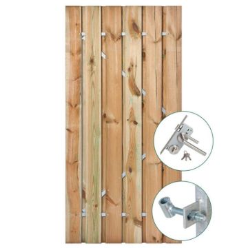 Tuindeur Privacy H195 cm - Geimpregneerd. Incl. RVS slot en ophangsysteem.