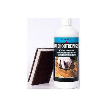 Hardhoutreiniger 1 ltr. incl. Schuurspons.
