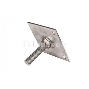 RVS hoogteverstelling M16 voor betonpoer - Los.