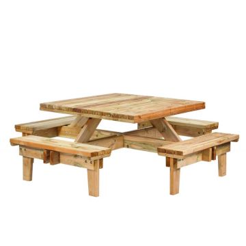 Picknicktafel geimpregneerd L230xB230xH70 cm.