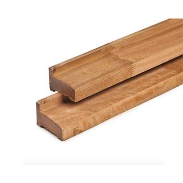 Funderingsbalk hardhout met afwatering 4.5x9x300 cm.