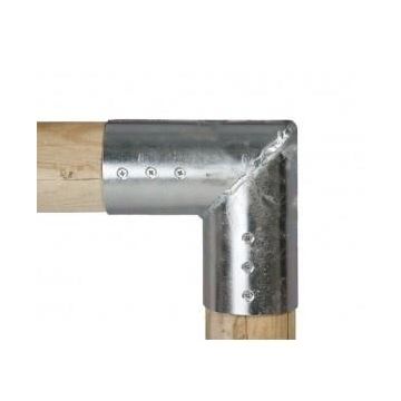 Verbindingsstuk hoek/eindstuk rond 10 cm.