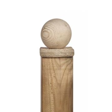 Afdekkap paal hout bolkop 8 x 8 cm.