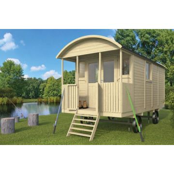 Zigeunerwagen met veranda 240x418 plus 82 cm.