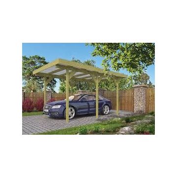 Carport Enkel / Aanbouw Grenen B300xD500 cm Incl Dakplaten