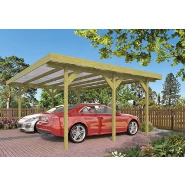 Carport dubbel Grenen B600xD500 cm