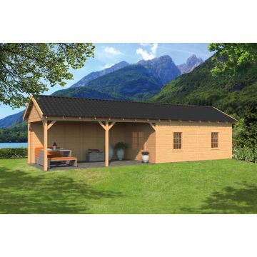 Zadeldak Hamar XL Type 11. B1303 x D445 x H360cm Zweeds Rabat Onbehandeld.  Gesc