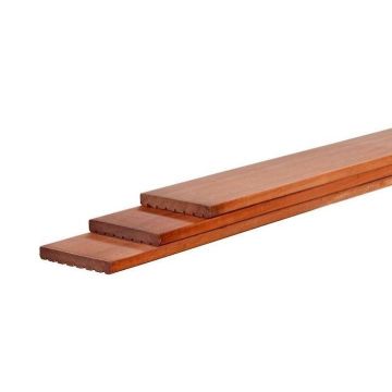 Vlonderplank Mukulungu  groef / glad. 2.1x14.5cm.
