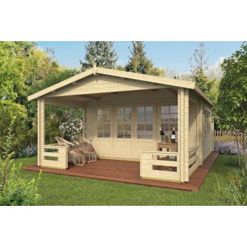 Blokhut - Tuinhuis Bolton Met Overkapping 440x340