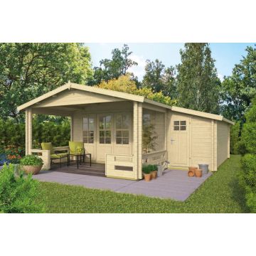 Blokhut - Tuinhuis Coventry Met Overkapping 440 x 340