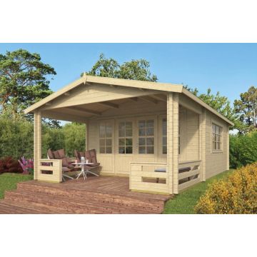 Blokhut - Tuinhuis Ipswich Met Overkapping 440 x 440