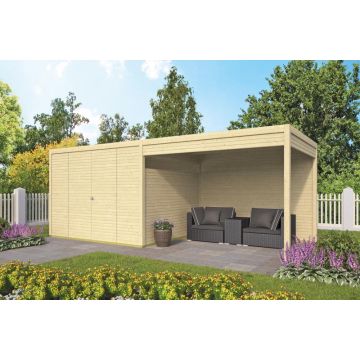 Blokhut - Tuinhuis Rosanne Met Overkapping 300  298x250cm
