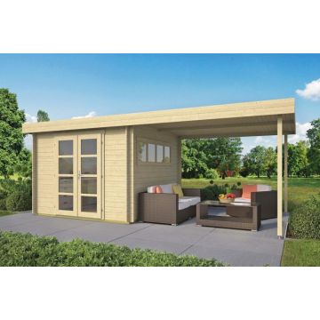Blokhut - Tuinhuis Dellinger Met Overkapping 298 + 300x298cm