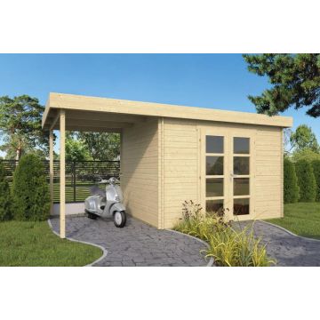 Blokhut - Tuinhuis Extramodern B320 plus 200xD260 cm. 