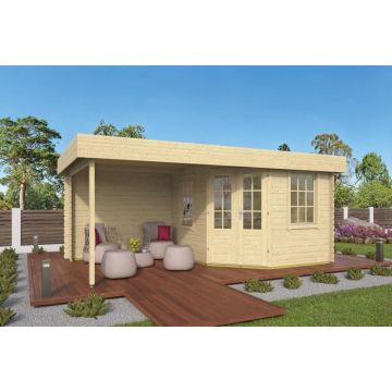 Blokhut - Tuinhuis Stig Met Overkapping 500x300 cm