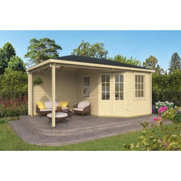 Blokhut - Tuinhuis Kennet Met Overkapping 500x300