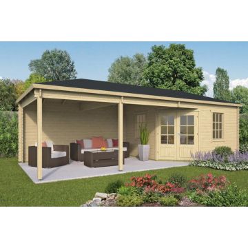 Blokhut - Tuinhuis Paiva Met Overkapping 800x350