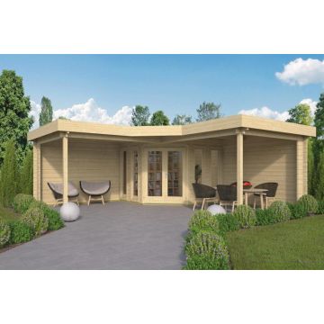 Blokhut - Tuinhuis Funen Met Overkapping 598x598cm