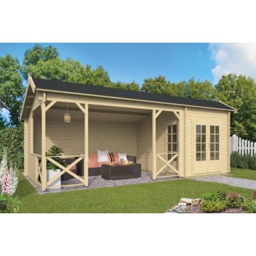 Blokhut - Tuinhuis Kukka Met Overkapping 250 450x350cm