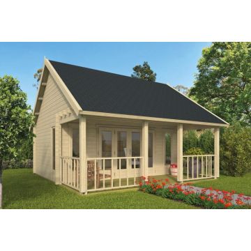 Blokhut -Tuinhuis Olaug Met Overkapping 550x400 198cm