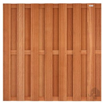 Hardhout scherm Elephant Kempas 180x180 cm. 14 plank 3 tussenlat