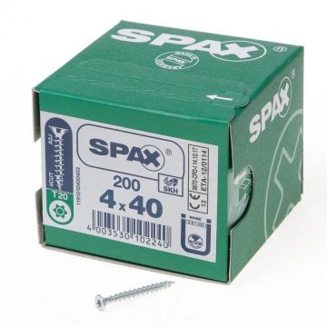 Spax Spaanplaatschroef Wirox Verzinkt Torx 4 x 40 mm - 200 stuks