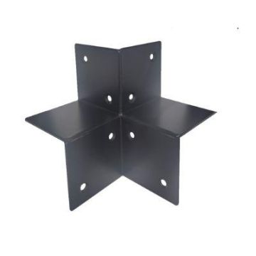 Pergola Hoekverbinding zwart gecoat  drieweg 85x85mm voor palen 85-110mm zwart
