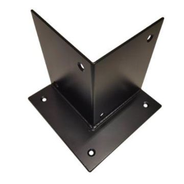 Paalhouder Voetstuk Zwart 115x115 mm. Voor palen 120-150mm.