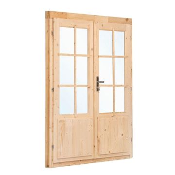 Deur Dubbel Met Raam S3 RS Vuren 166,5 x 196CM