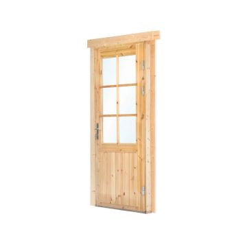 Deur Enkel Met Raam XXL LS Vuren 106,5 x 215CM